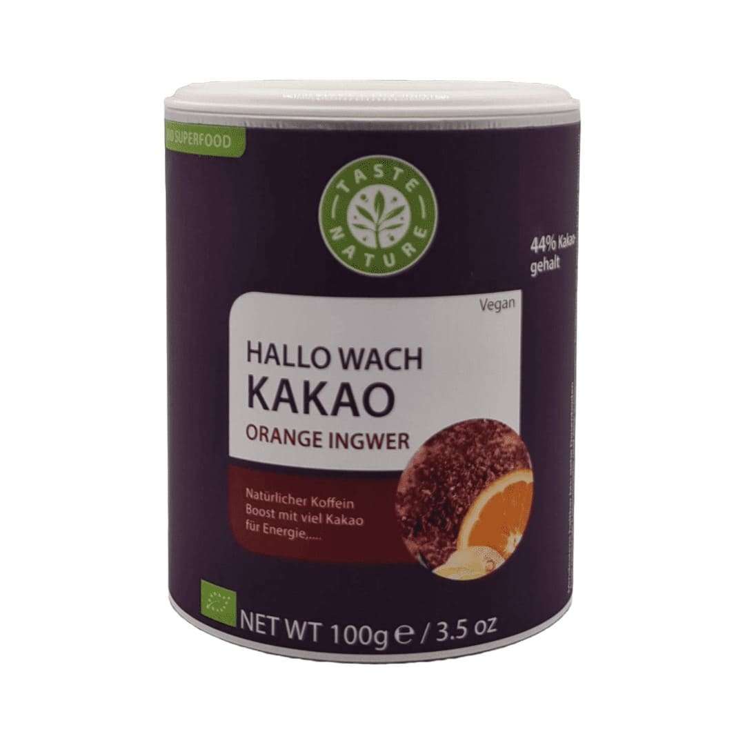 Taste Nature Bio Hallo Wach Kakao Orange Ingwer Pulver 100g